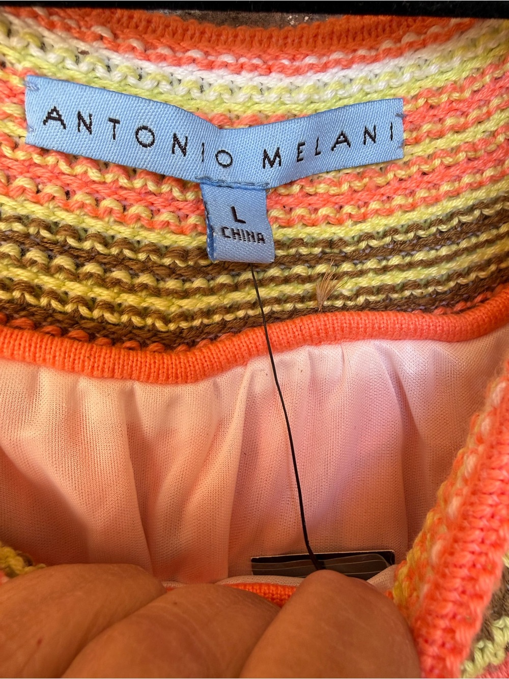 ANTONIO MELANI Multicolor Striped Chevron Knit Dress Size Large (NWT) - Picture 4 of 8